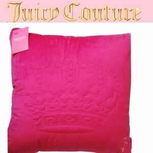 Juicy Couture Home Gold Stitched Crown & Logo Accent Pillow